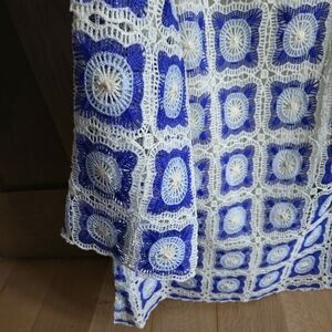 Chelsea Violet Crochet Lace Granny Square Shift Dress Beach Wedding Indie Retro